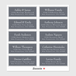 Chic Dark Blue Wedding Guest Address Labels