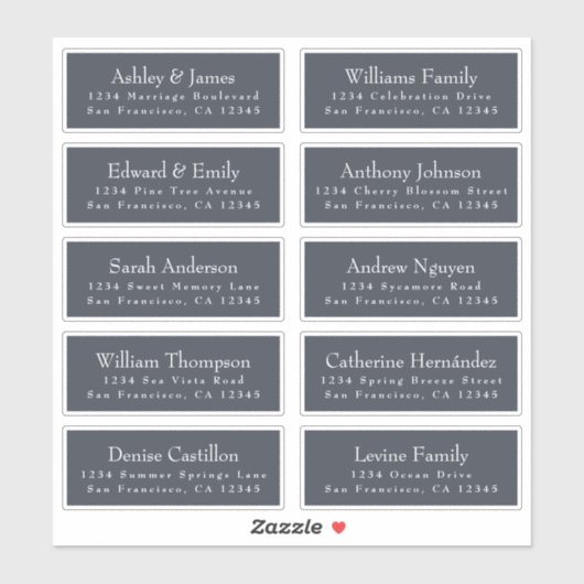 Chic Dark Blue Wedding Guest Address Labels (Blatt)