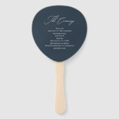 Chic Dark Blue Wedding Program Fan Fächer (Rückseite)
