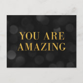 Chic Dark Bokeh Lights Imitate Gold Sie sind Phant Postkarte (Vorderseite)