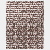 Chic Dark Brown White Abstrakte Zickzack Kunst Str Fleecedecke (Vorderseite)