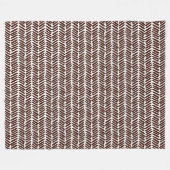 Chic Dark Brown White Abstrakte Zickzack Kunst Str Fleecedecke (Vorderseite (Horizontal))