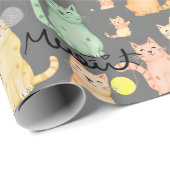 Chic Dark Cat Themed Wrapping Paper Geschenkpapier (Rolleneckpunkt)