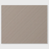 Chic Dark Coffee Brown White Stripes Muster Geschenkpapier (Flach)