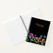 Chic Dark Colorful Blumenmuster personalisiert Notizblock (Innenseite)