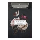 Chic Dark Floral Bouquet Mini Klemmbrett (Vorderseite)