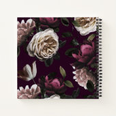 Chic Dark Floral on Plum | PERSONALISIERT Notizblock (Rückseite)