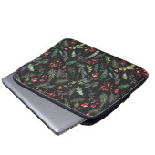 Chic Dark Gray Christmas Botanical Foliage Muster Laptopschutzhülle (Vorne Knopf)