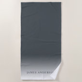 Chic Dark Gray Name Monogram Strandtuch (Vorderseite)
