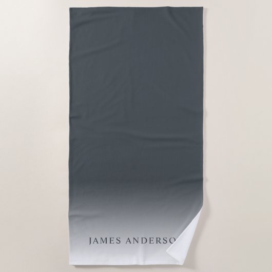 Chic Dark Gray Name Monogram Strandtuch (Vorderseite)