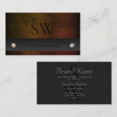 Chic Dark Gray Orange Gradient Snake mit Monogramm Visitenkarte (Vorne/Hinten)