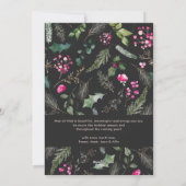 Chic Dark Gray Pink Greenery Arch Foto Weihnachten (Rückseite)