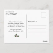 Chic Dark Gray Pink Greenery Arch Frohe Weihnachte Postkarte (Rückseite)