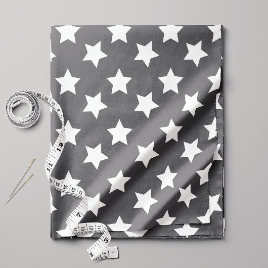 Chic Dark Gray Stars Space Pattern Stoff