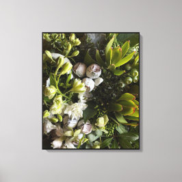 Chic Dark Green Botanical Leaves Leinwanddruck