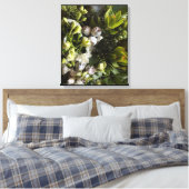 Chic Dark Green Botanical Leaves Leinwanddruck (Insitu (Schlafzimmer))