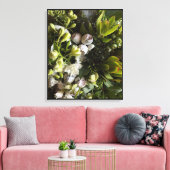 Chic Dark Green Botanical Leaves Leinwanddruck (Insitu (Wohnzimmer))