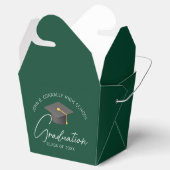 Chic Dark Green Custom Graduation Party Fortune Geschenkschachtel (Geöffnet)