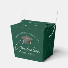 Chic Dark Green Custom Graduation Party Fortune Geschenkschachtel