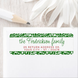 Chic Dark Green White Damask Blumenmuster
