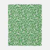 Chic Dark Green White Damask Blumenmuster Fleecedecke (Vorderseite)