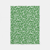 Chic Dark Green White Damask Blumenmuster Fleecedecke (Vorderseite)