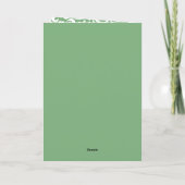 Chic Dark Green White Damask Blumenmuster Karte (Rückseite)