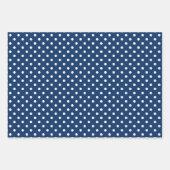 Chic Dark Light Blue White Polka Dots Muster Geschenkpapier Set (Vorderseite 3)