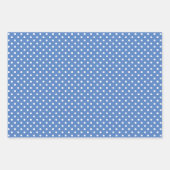 Chic Dark Light Blue White Polka Dots Muster Geschenkpapier Set (Vorderseite 2)