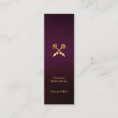 Chic Dark Lila & Gold Notary Key Luxus Mini Visitenkarte (Vorderseite)