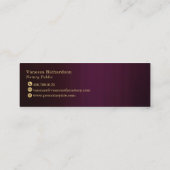 Chic Dark Lila & Gold Notary Key Luxus Mini Visitenkarte (Rückseite)