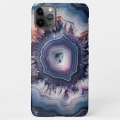 Chic Dark Lila Violet Blue Quarz Agate Muster iPhone Hülle (Rückseite)