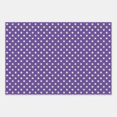 Chic Dark Lila Violet White Polka Dots Muster Geschenkpapier Set (Vorderseite 3)