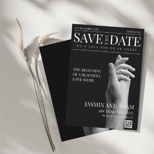 Chic Dark Mode Magazin Hochzeit Save The Date