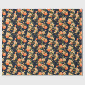 Chic Dark Peach Blossom Elegance Geschenkpapier (Flach)