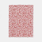 Chic Dark Red White Damask Blumenmuster Fleecedecke (Vorderseite)