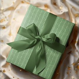 Chic Dark Sage Light Forest Green Striped Zigzag Geschenkpapier