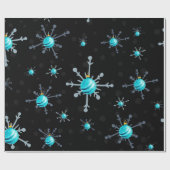 Chic Dark Snowflakes Gem Ornamente Umschlagpapier Geschenkpapier (Flach)