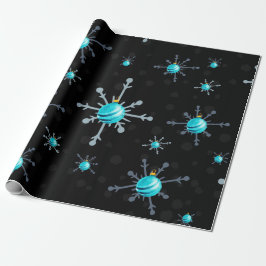Chic Dark Snowflakes Gem Ornamente Umschlagpapier Geschenkpapier