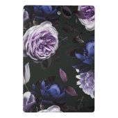Chic Dark Violet Floral Bouquet Mini Klemmbrett (Rückseite)