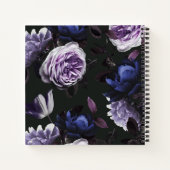 Chic Dark Violet Floral | PERSONALISIERT Notizblock (Rückseite)