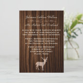 Chic Dark Wood Deer Wild Life Einladung (Stehend Vorderseite)