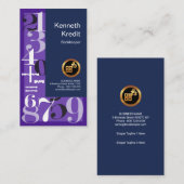 Chic-Debet-Kredit-lila Zahl-Buchhaltung Visitenkarte (Vorne/Hinten)