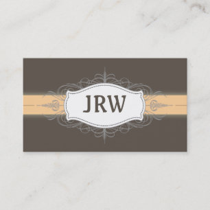 Chic Deco Rahmen Monogramm Pfirsich Visitenkarte