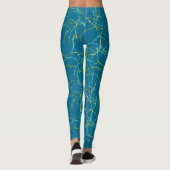 Chic Deep Blue und Blue Yellow Fracture Pattern Leggings (Rückseite)