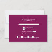 Chic deep pink Botanical Wedding Response Card RSVP Karte (Vorderseite)