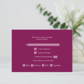 Chic deep pink Botanical Wedding Response Card RSVP Karte (Stehend Vorderseite)
