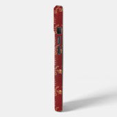 Chic Deep Red Gold Biene Kranz Gitter Glaube Case-Mate iPhone Hülle (Rückseite / Links)