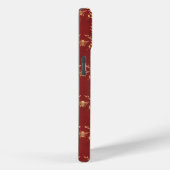 Chic Deep Red Gold Biene Kranz Gitter Glaube Case-Mate iPhone Hülle (Rückseite / Rechts)