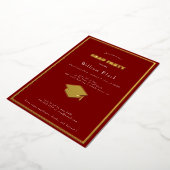 Chic Deep Red & Gold Party Folieneinladung (Gedreht)